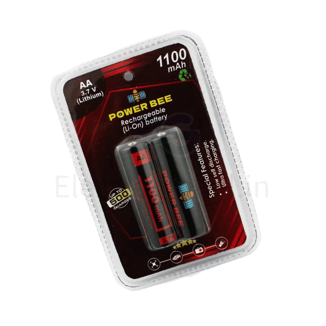 Power Bee 3.7V 1100mAh Rechargeable AA Battery | Long-Lasting Lithium Pencil Battery for Toys & Gadgets 1