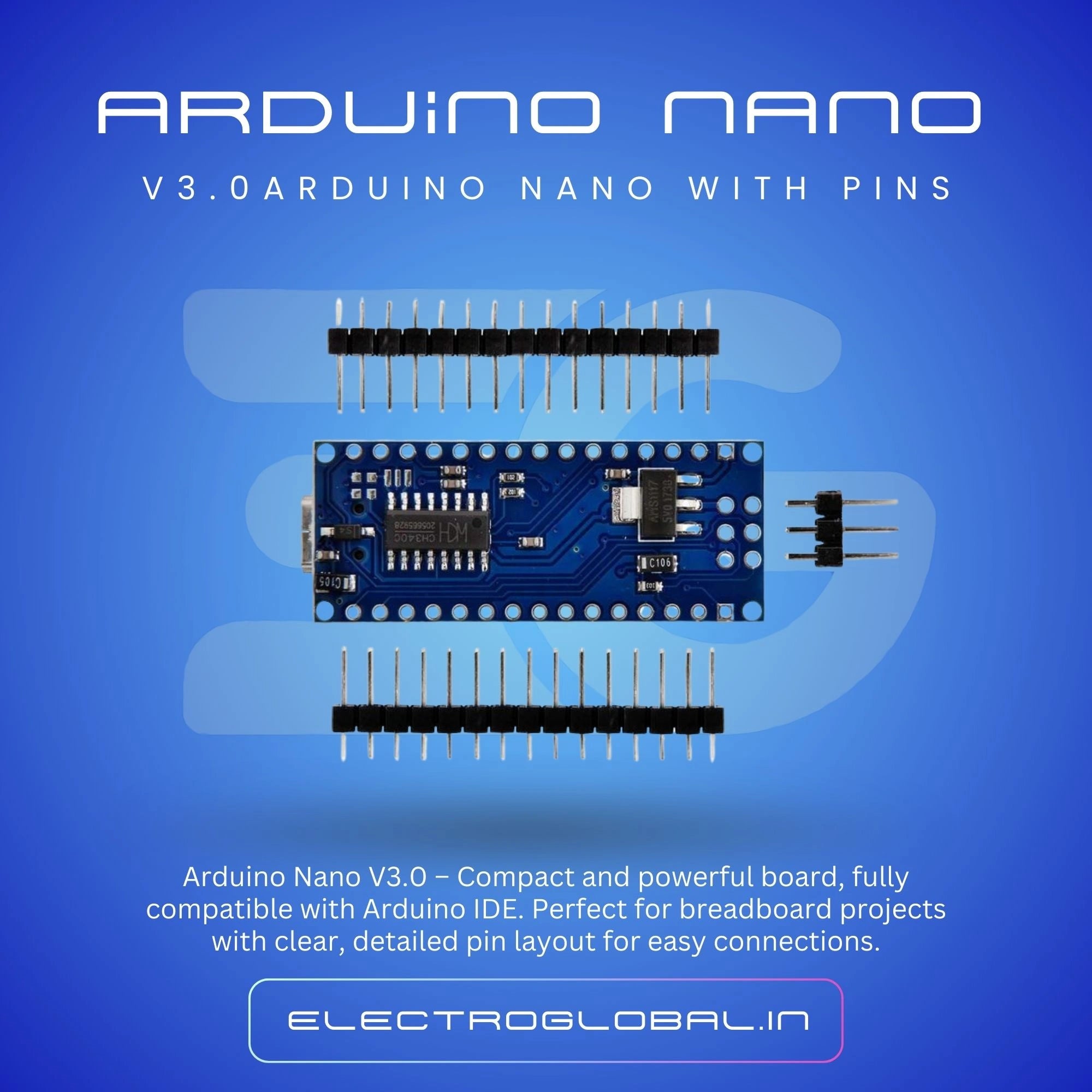 Compact Arduino Nano – Perfect for Arduino IDE and Detailed Arduino Nano Pin Diagram Main image