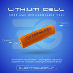 21700 5000mAh Rechargeable Lithium Ion Battery - 3.7 v li ion battery 5000mah, 5000mah lithium ion battery, Pack of 1 for High-Drain Devices