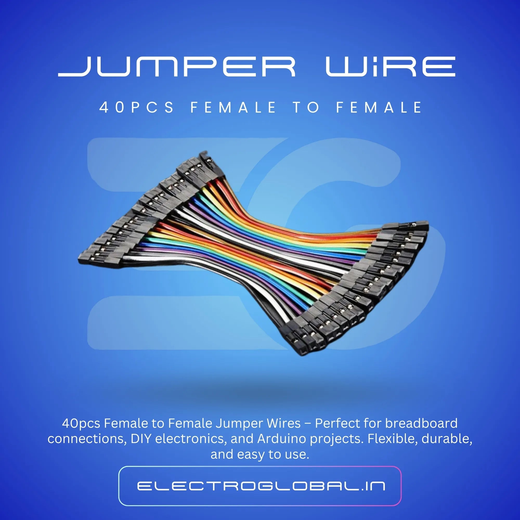 Female to Female Connecting Wires / Jumper Wires (Set of 10) Main image