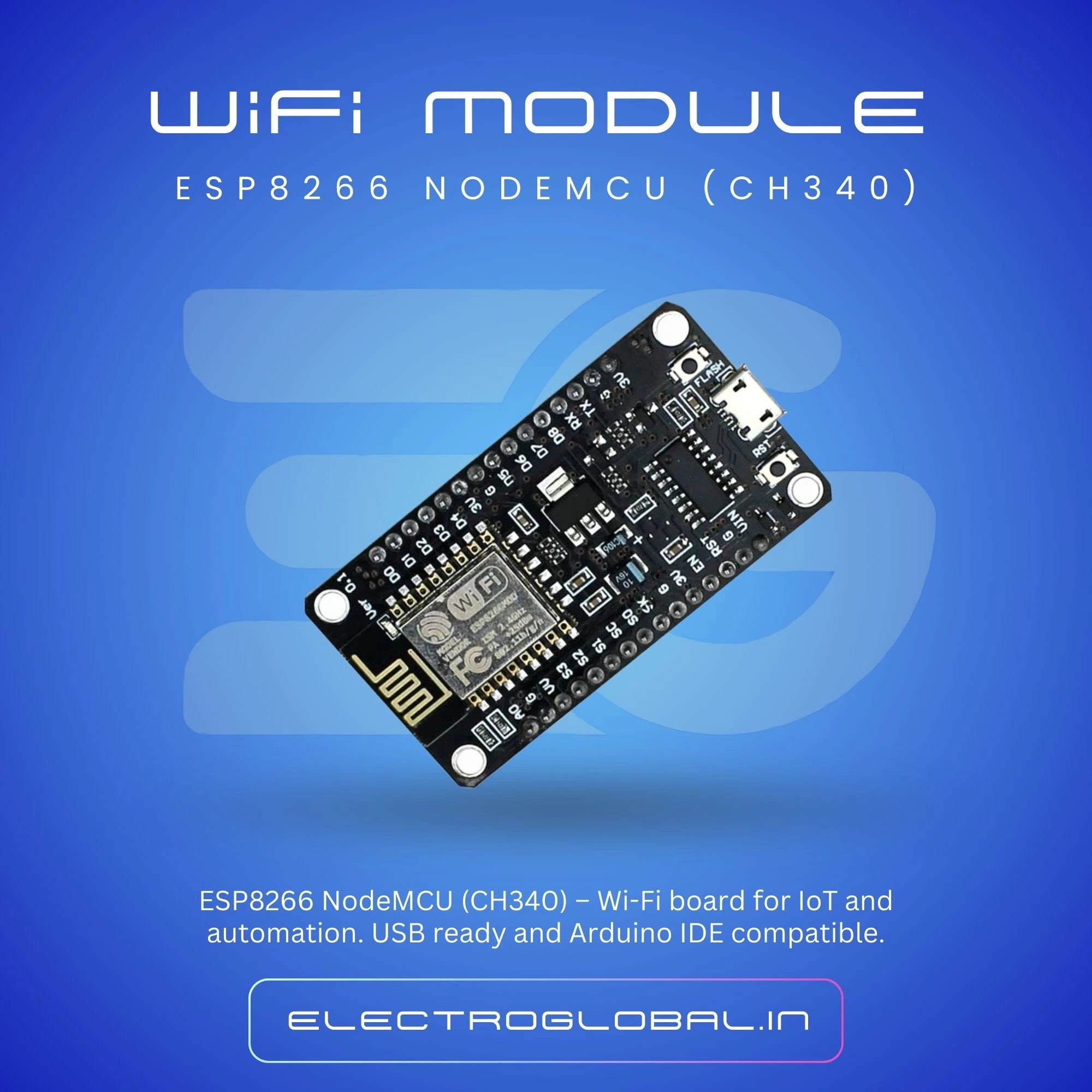 ESP8266 CH340 NodeMCU Wi-Fi Module for the Arduino and IoT Projects Main image