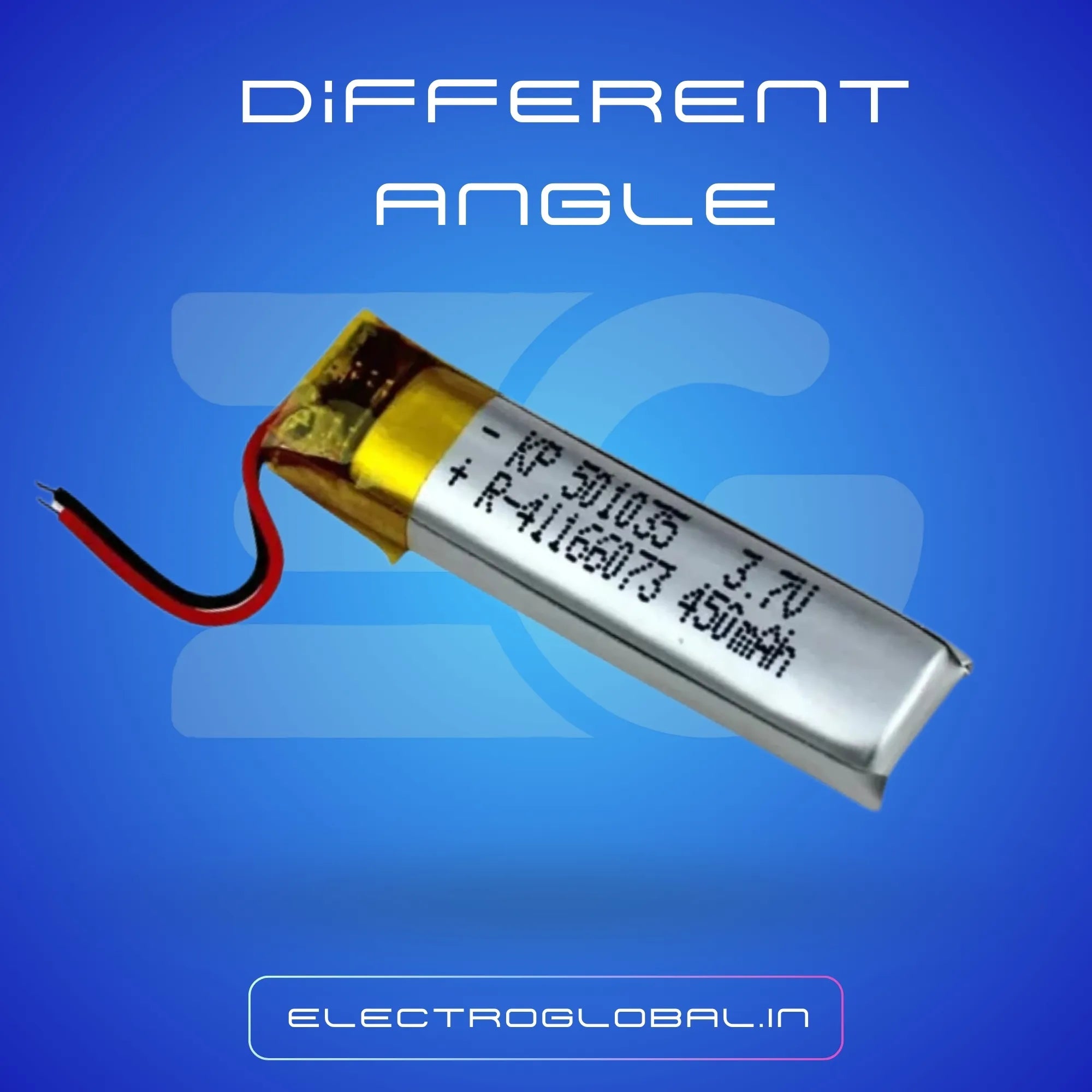 3.7V 450 mAh Li-Po rechargeable battery (KP 501035).
