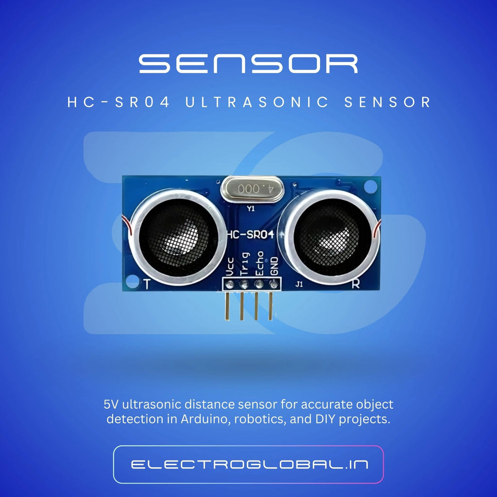 HC-SR04 Ultrasonic Sensor Module – Ideal for Sensors Project and Range Sensor Applications, Pack of 1