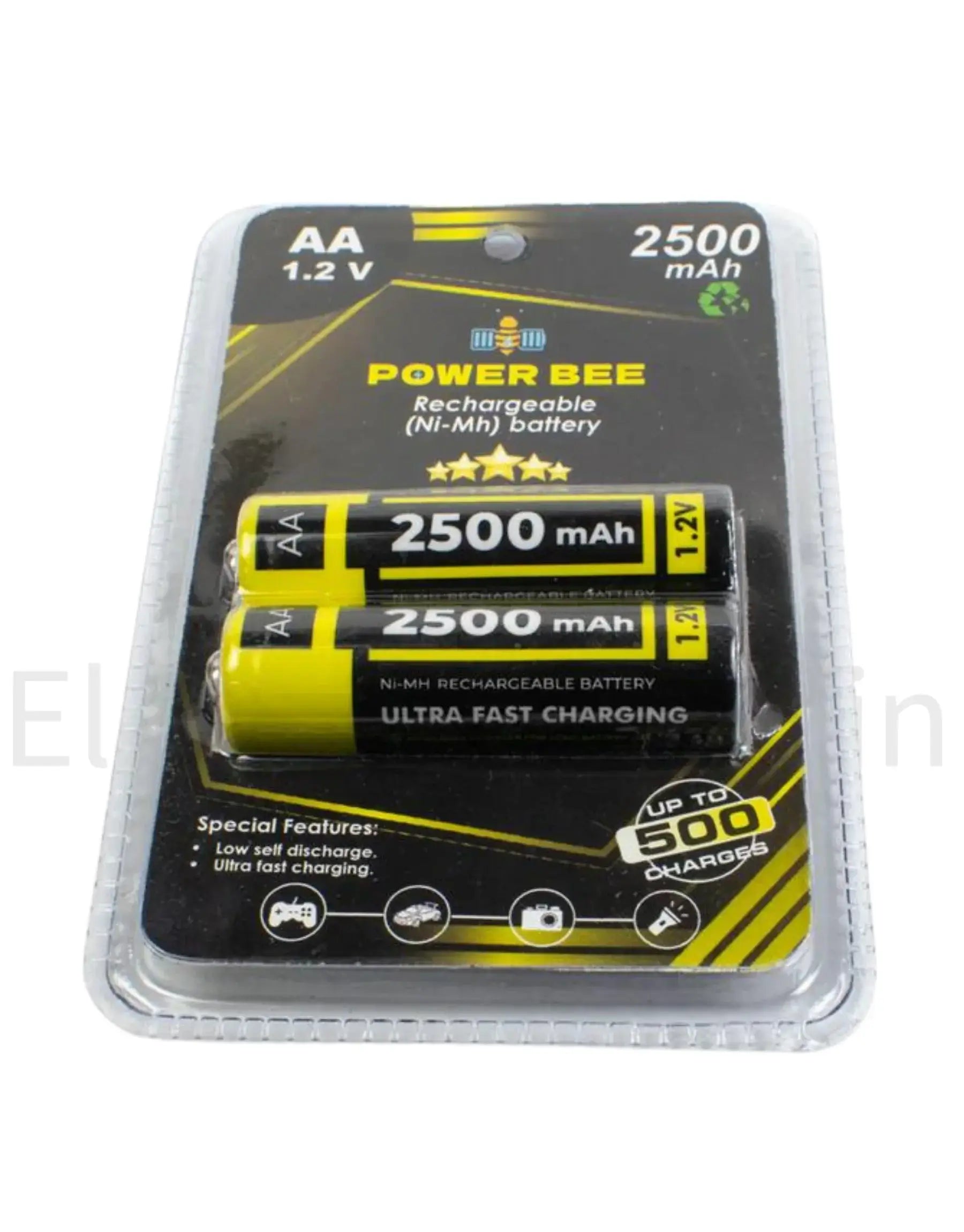PowerBee AA Rechargeable NiMH Battery Pair | TV Remote Cell Ni Metal Hydride Main image