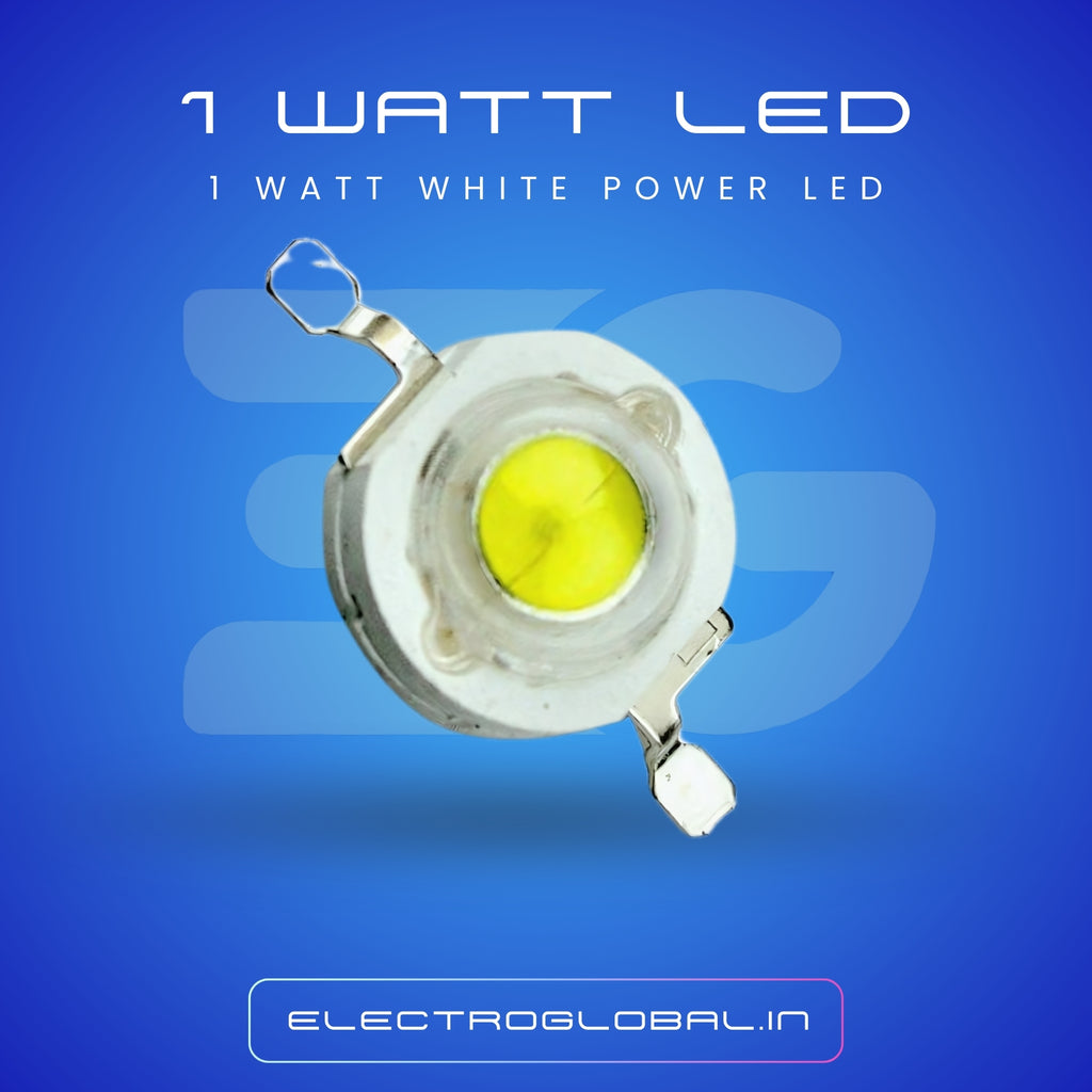 1 Watt White Power LED - Efficient Light Emitting  Diode Emitting Light and LED