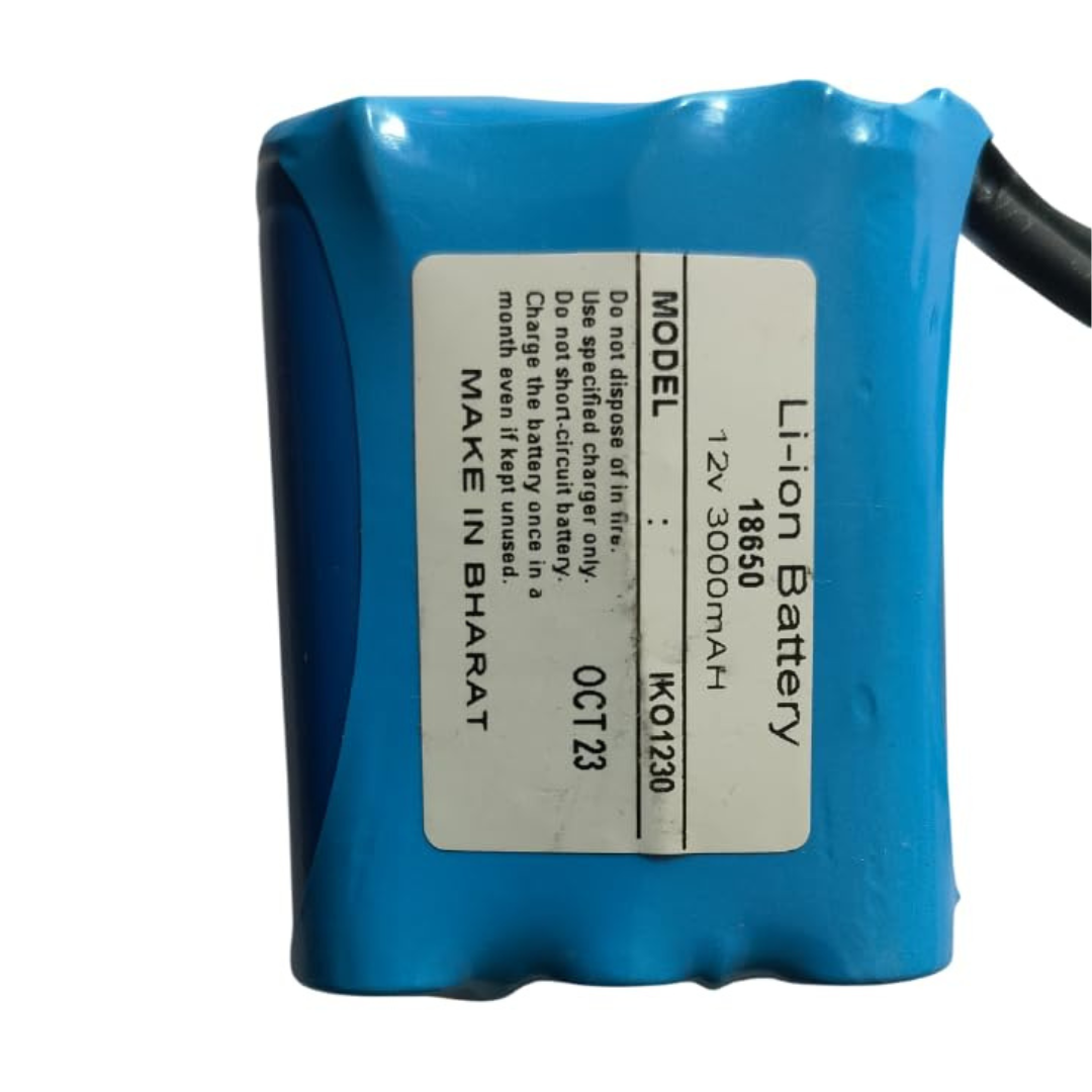 12v 3000 mAh Lithium ion Battery, Rechargeable Battery with DC Male and Female Connectors
