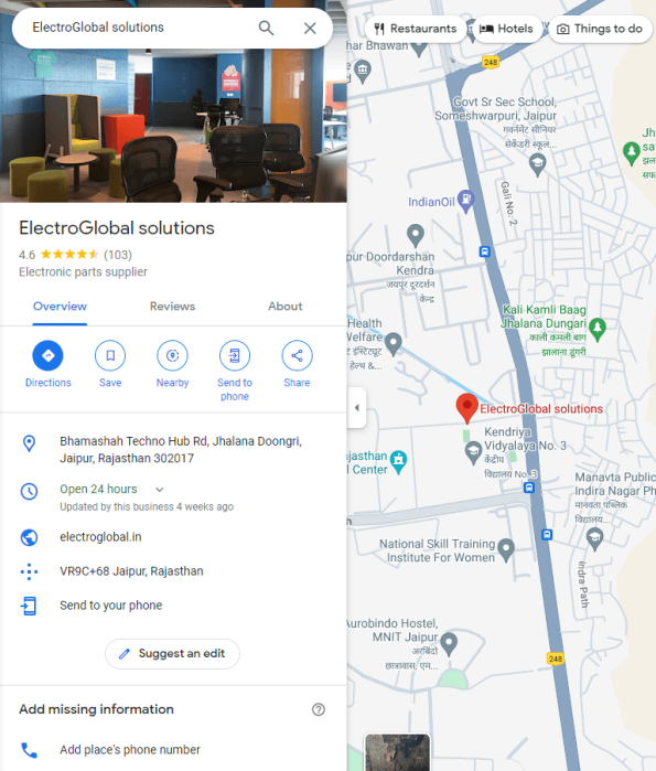ElectroGlobal Location Map