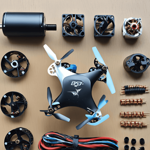 Brushless drone motor close-up