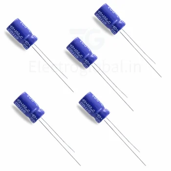 Original 100uF 25V Radial Electrolytic Capacitor (Pack of 5) for High-Performance Applications